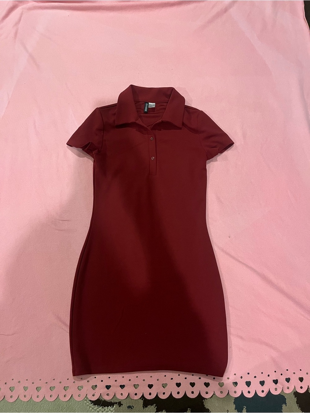 H&M Burgundy Polo Mini Dress